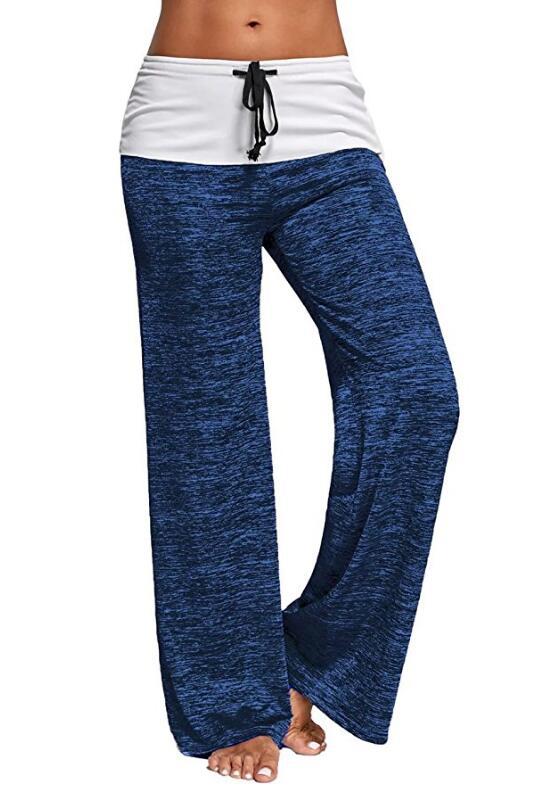 SZ60026-6 Женские свободные леггинсы для йоги с широкими штанинами Foldover Heather